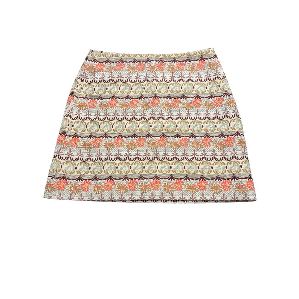 LOFT Pink and Green Embellished Mini Skirt Size 8